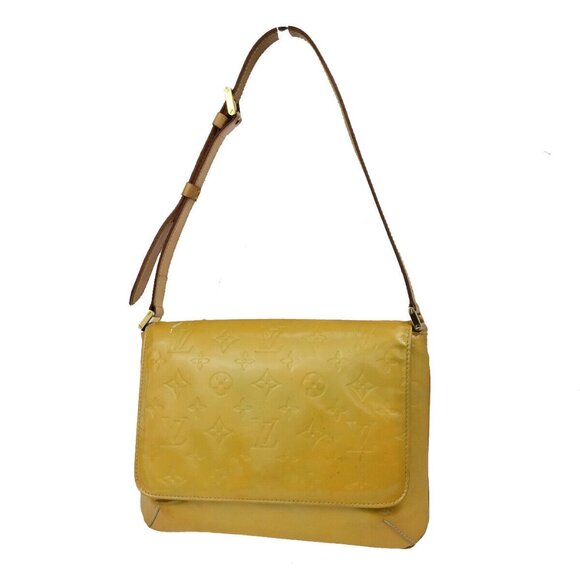 LOUIS VUITTON Thompson Street Shoulder Bag Monogram Vernis Yellow - Picture 1 of 1